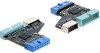 Delock USB-C Adapter mit 20 Pin Pfostenbuchse auf 20 Pin Pfostenstecker und Type-E Key A Buchse, Multicolour - Bild 1