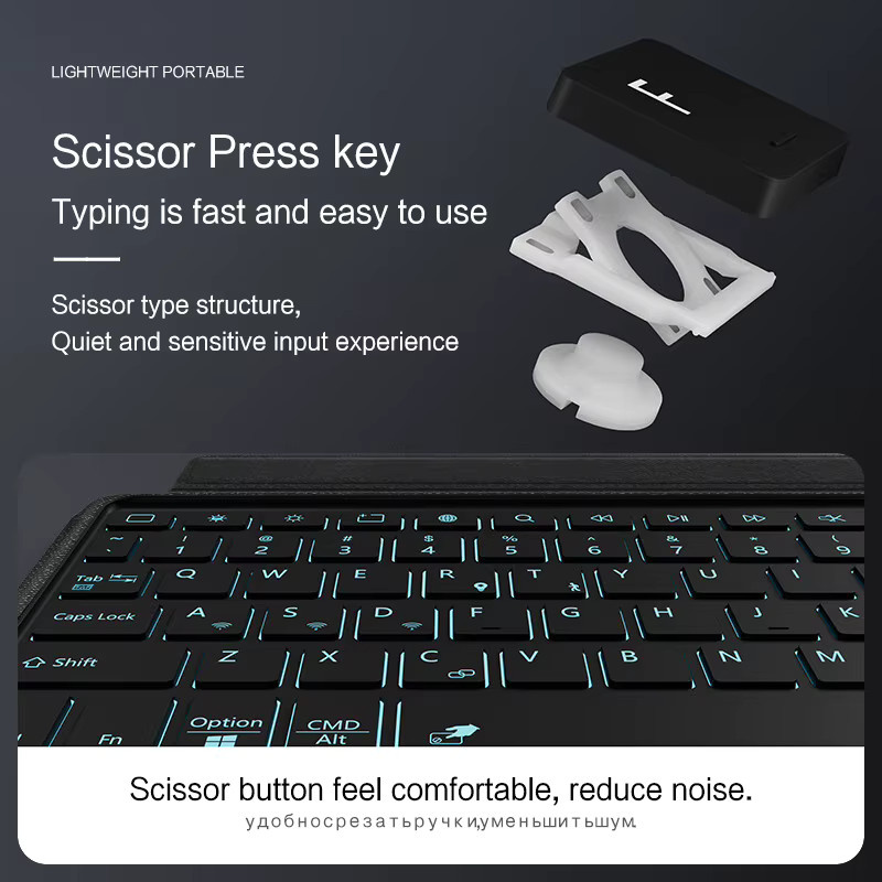 Samsung Touchpad-Tastatur und Hülle für Galaxy Tab A8 10,5 Zoll 2021 SM-X200 SM-X205 in Schwarz - Bild 4