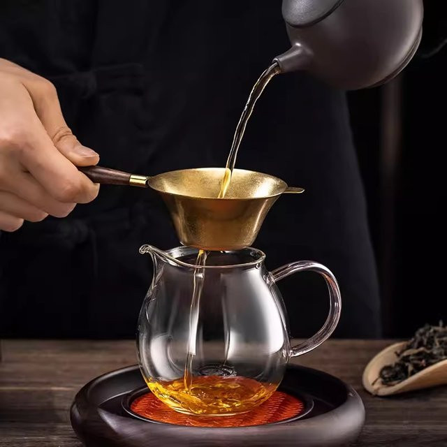 BARMAID BARWARE Cocktail-Kupfersieb aus Edelstahl 304 in Gold, rundes Sieb für Barzubehör - Bild 1