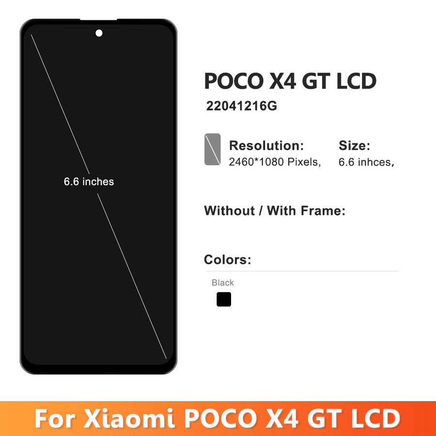 Xiaomi POCO X4 GT LCD Display Touchscreen Digitizer Montage mit Rahmen in Schwarz für 6,6 Zoll Android Smartphones - Bild 3