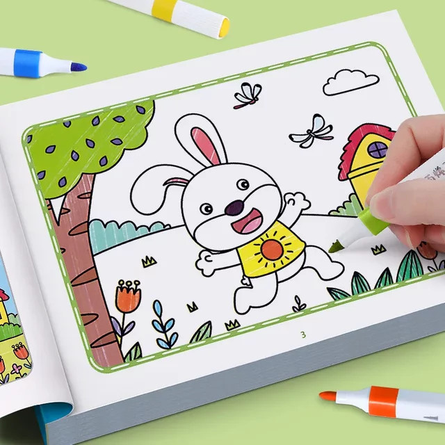 Zeichenbuch mit Cartoon-Tier, Malbuch, ab 3 Jahre - Bild 1