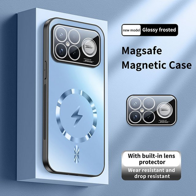 Magnetisches Hartschalenetui für Xiaomi Poco F8 Pro Ultra in Blau mit mattierter Oberfläche und Objektivschutz - Bild 1
