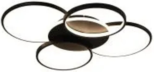 NETTLIFE LED Deckenleuchte Ring in Schwarz mit Fernbedienung und CCT-Funktion, Durchmesser: 67 cm - Bild 1