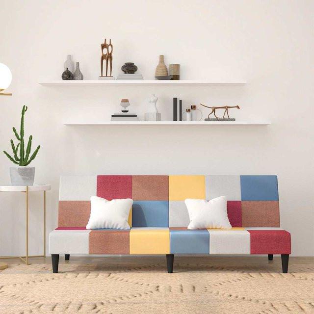 vidaXL Schlafsofa 2-Sitzer Click-Clack mit Stoffbezug und Massivholzrahmen in Multicolour - Bild 3