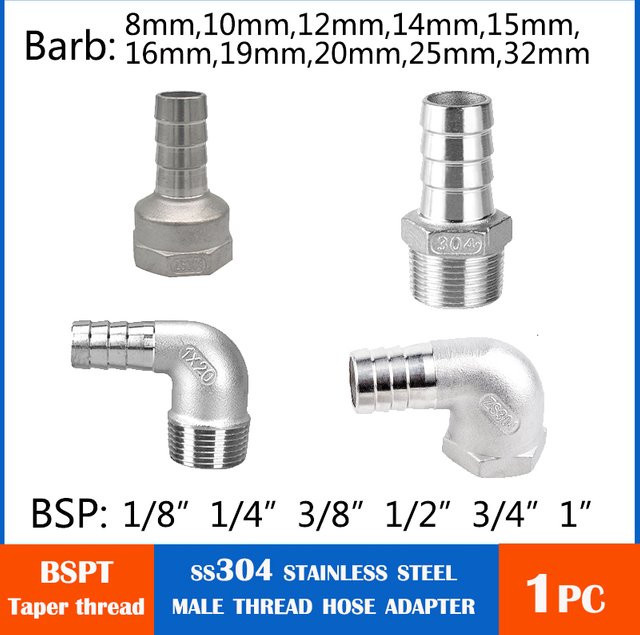 Edelstahl Sanitäranschluss Winkelstück aus 304 Edelstahl in Silber mit Männlich und Weiblich Gewindeanschluss 1/2 Zoll - Bild 1