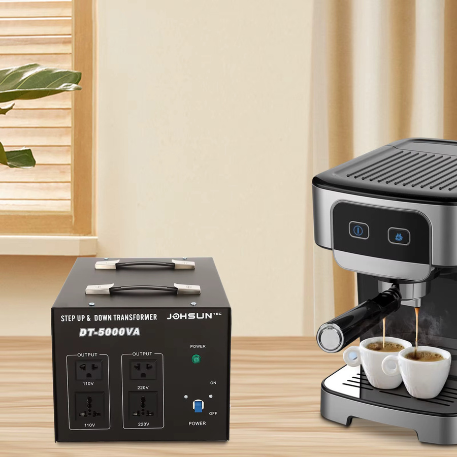 Bymaocar Elektrischer Spannungskonverter 5000 W Auf- und Ab-Spannungswandler in Schwarz für Kaffeemaschinen, Wasserkocher und Entsafter - Bild 3