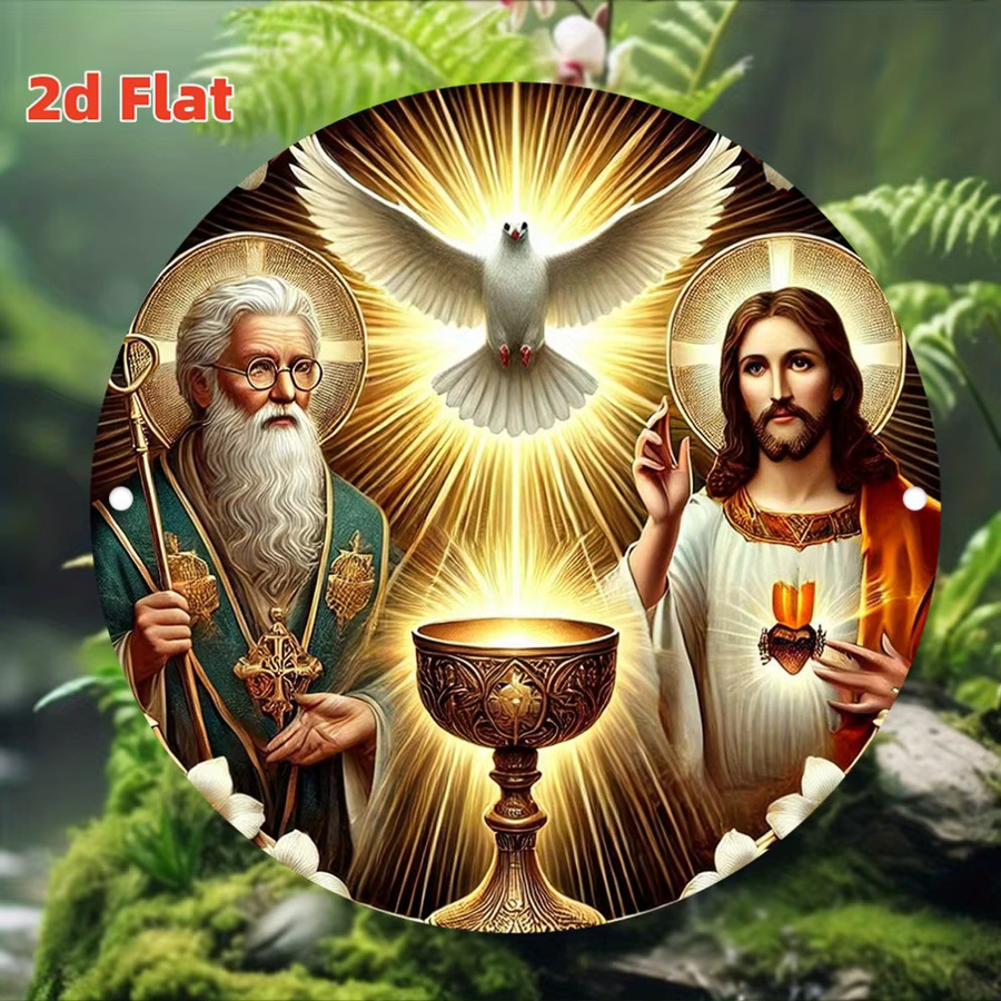 Potdemiel 2D Flat Trinity Wall Art Wandbild mit Engel-Design in Multicolour, Durchmesser: 20 cm - Bild 2
