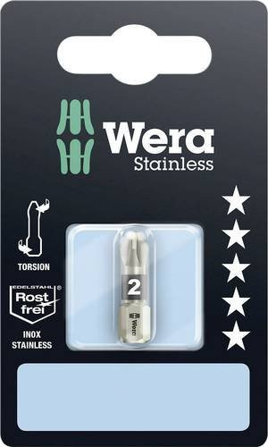 Wera Kreuzschlitz-Bit PZ 2 aus Edelstahl mit Torsionszone in Silber - Bild 1