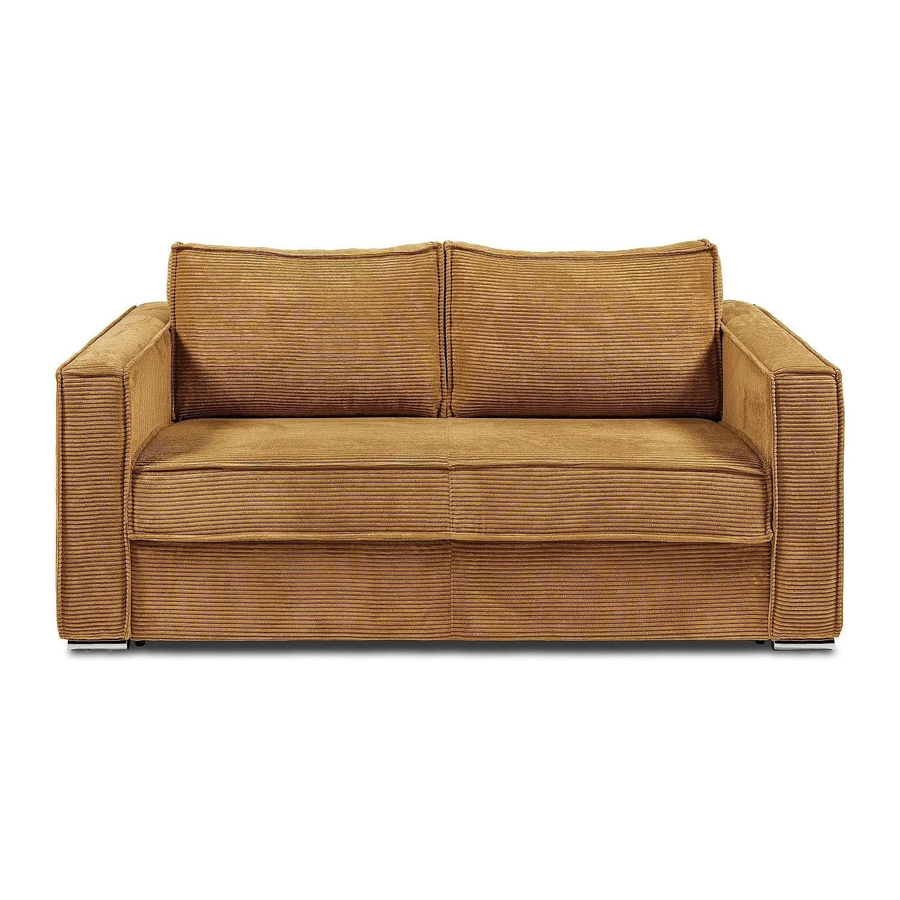 Vente-unique Schlafsofa Loreto in Senfgelb mit Polsterrahmen, Breite: 195 cm - Bild 2