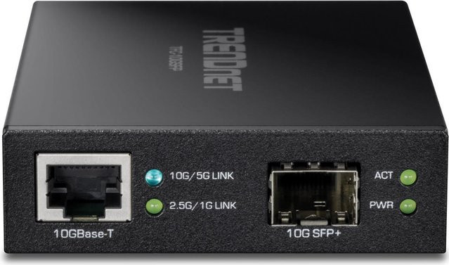 TrendNET 10GBASE-T zu SFP+ Glasfaser Media Converter TFC-10GSFP, Schwarz - Bild 1