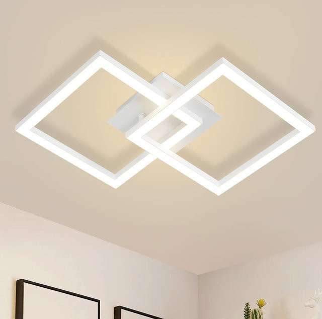 Cliheet moderne 2-flammige LED-Deckenleuchte in Weiß mit 24W und 3000K warmweißem Licht - Bild 1
