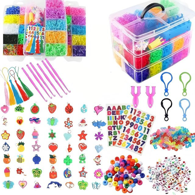 Gummiband-Armband-Set, DIY-Freundschaftsarmband-Herstellungsset, Bunt / Mehrfarbig - Bild 1