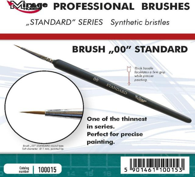 Mirage Hobby Profi-Pinsel Standard Größe 00 in Schwarz - Bild 1