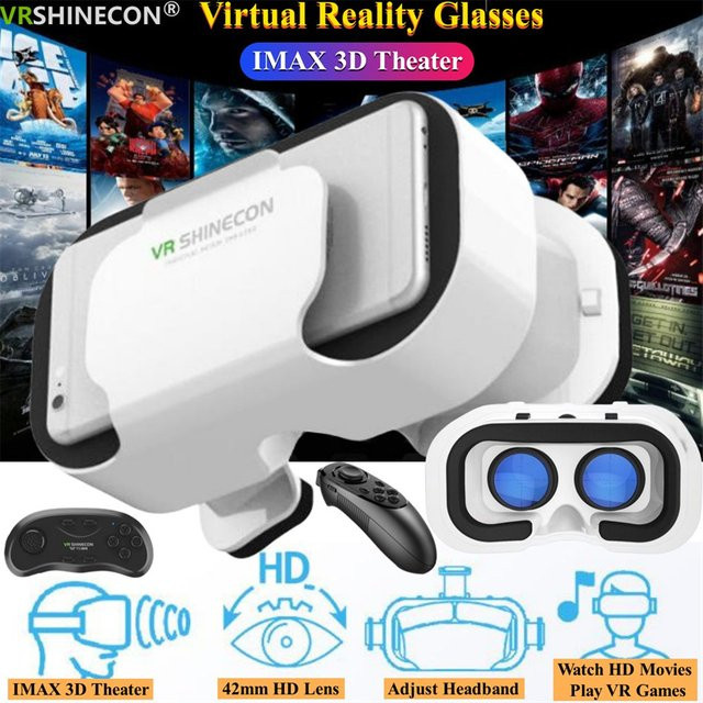 G05 MINI VR-Brille Google Cardboard für 4,5-6 Zoll Smartphones in Weiß mit Joystick-Unterstützung für 3D-Filme und Virtual Reality - Bild 1