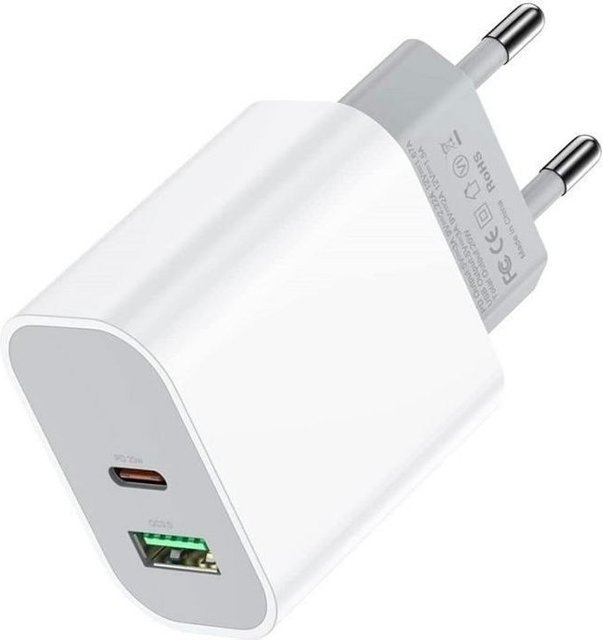 EF Connect 20W USB-C Schnellladegerät mit 2 Ports PD/QC3 in Weiß - Bild 1