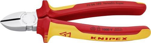 Knipex VDE Seitenschneider mit Facette aus Chrom-Vanadium-Stahl in Rot, Länge: 180 mm - Bild 1