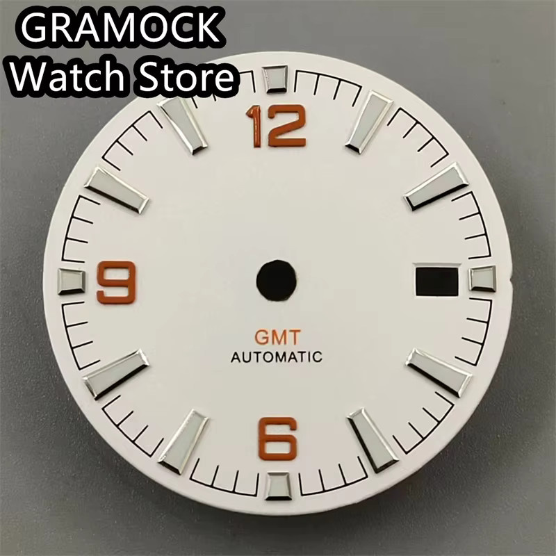 GRAMOCK Uhrenzifferblatt GMT-Zeiger, 31 mm, Schwarz Blau Grau Weiß Grün, Unisex - Bild 2