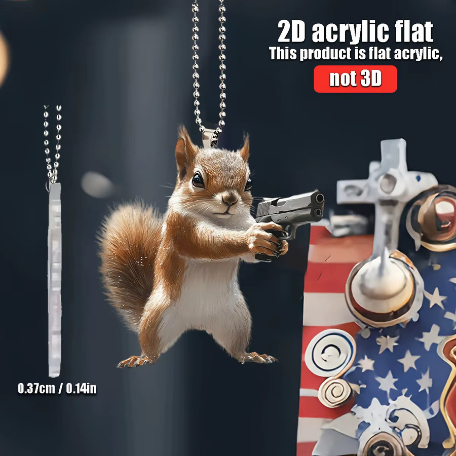 Lustiger Eichhörnchen Anhänger aus Acryl für Auto, Rucksack oder als Schlüsselanhänger - Bild 5