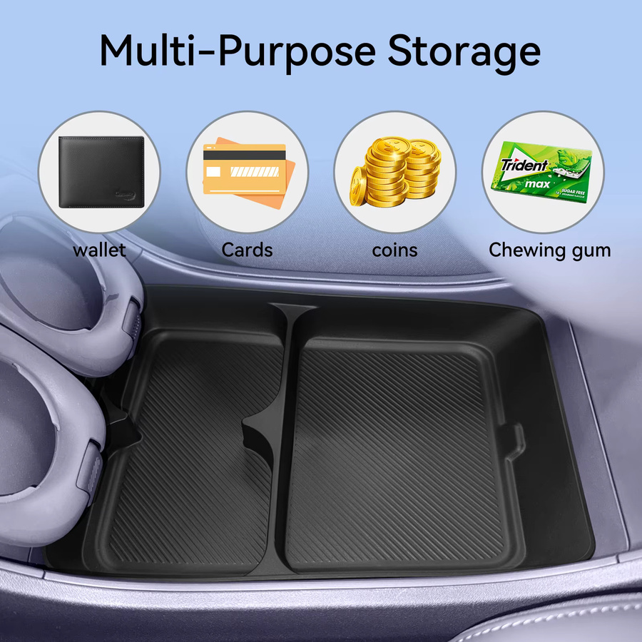 LUCKEASY Aufbewahrungsbox für Leapmotor B10 2025-2026 Mittelkonsole Untere Schicht Organizer Innenraum-Zubehör in Schwarz - Bild 4