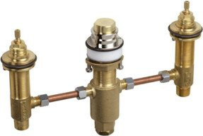 Hansgrohe Grundkörper DN 15 für 3-Loch-Wannenrandarmatur in Gold mit 1/2 Zoll Anschluss und Keramik-Technologie - Bild 1