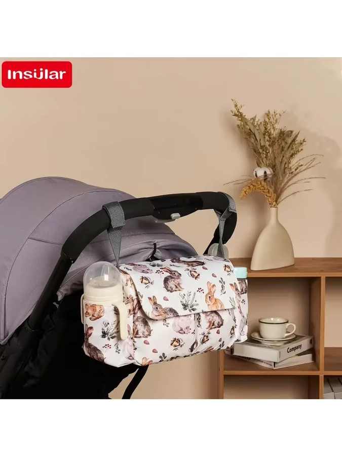 Wasserdichte Cartoon Windeltasche als Kinderwagen Organizer und Zubehör für Buggys in Multicolor - Bild 3