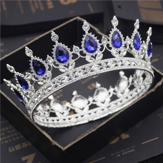 Tiara Diadem, Lila Kristall, Silber, Damen, Hochzeit - Bild 1