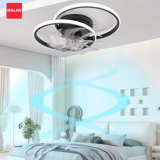 IRALAN LED-Deckenventilator mit Fernbedienung und stufenlos dimmbarer Deckenlampe - Bild 1