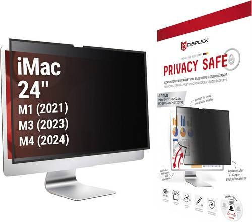DISPLEX Displayschutzglas mit Blickschutz für Apple iMac 24 Zoll in Schwarz - Bild 1