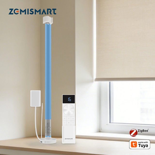 Zemismart ZM15B Zigbee Smart Rolladenmotor mit 0,3Nm Drehmoment, wiederaufladbar, kompatibel mit Tuya Smart Life App für Rohre mit 17/20/25/28mm - Bild 1