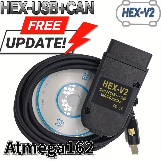 VCDS HEX V2 Diagnosegerät für VW, Audi, Skoda und Seat mit V25.3 Update in Schwarz - Bild 1