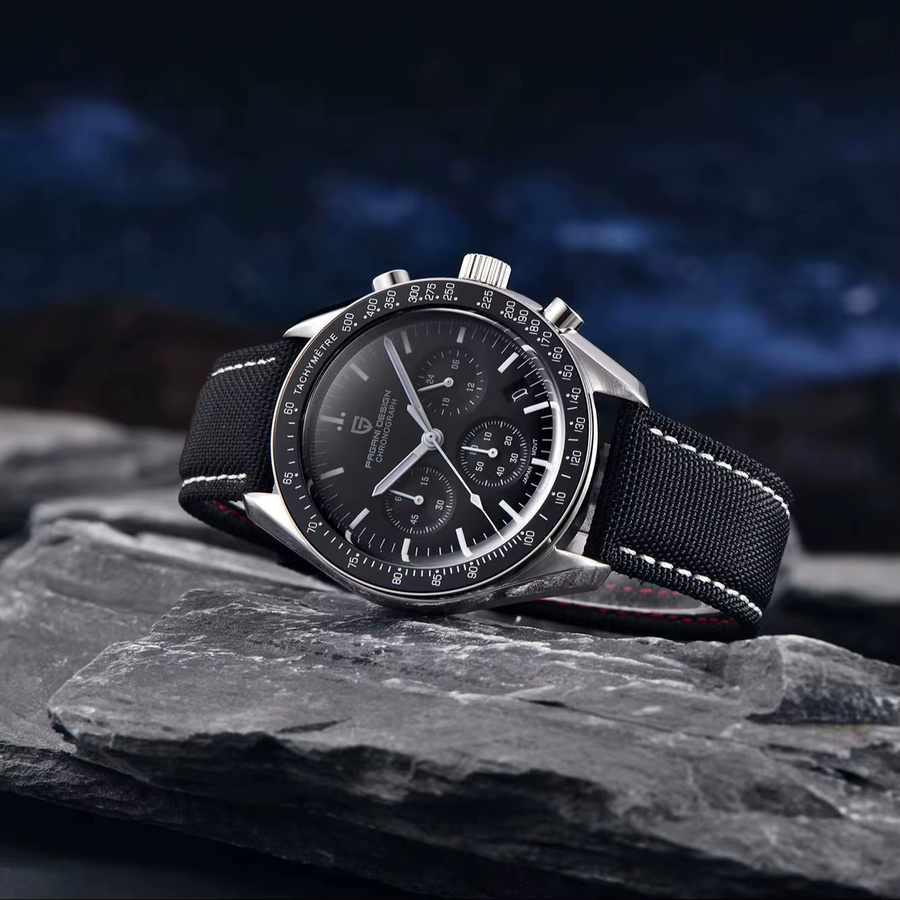 PAGANI DESIGN Chronograph, Quarzuhr, Edelstahl, Saphirglas, Herren, Schwarz - Bild 2