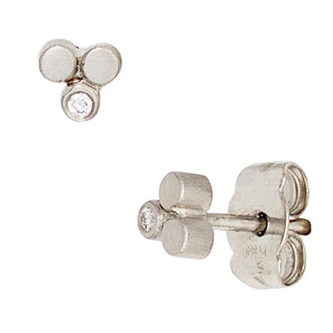 Colfem Ohrstecker 950 Platin, matt, 2 Diamanten, Damen - Bild 1
