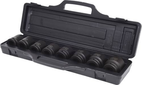 KS Tools 3/4 Zoll Sechskant-Kraft-Stecknuss-Satz, 8-teilig kurz, Chrome-Molybdenum, Schwarz - Bild 1