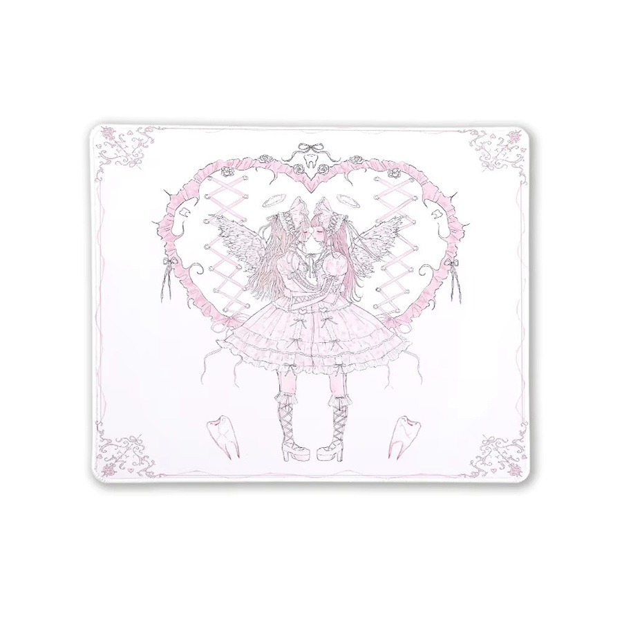 Riccu Mauspad Kawaii Mausmatte Rosa mit niedlichem Mäuse-Design für Gaming und Home Office - Bild 2