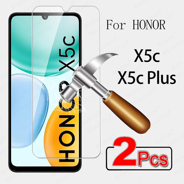 2er-Set Gehärtetes Glas für Honor X5c und Honor X5c Plus, Transparenter Displayschutz - Bild 1