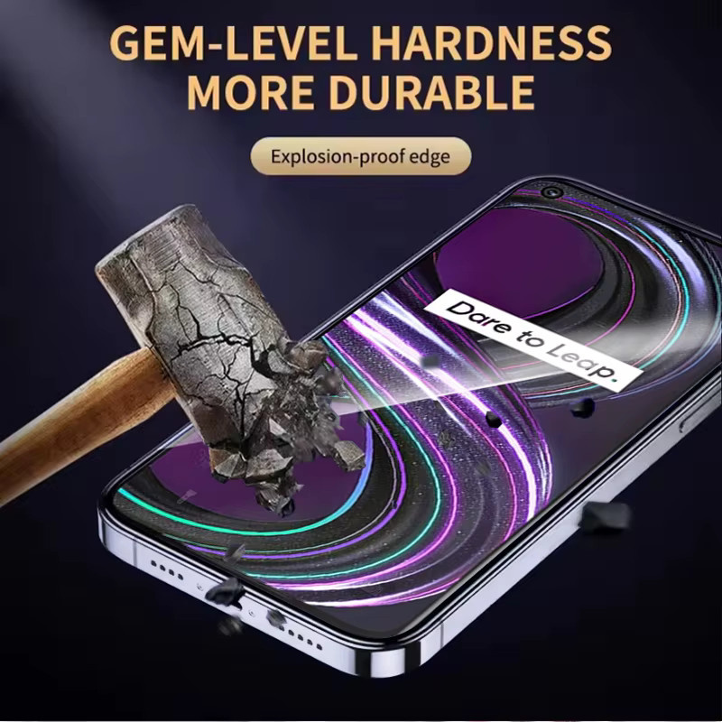 3er-Set gehärtetes Glas für Realme 8s 5G, 6,5 Zoll, transparent, Fingerabdruck-Entsperrung kompatibel - Bild 5