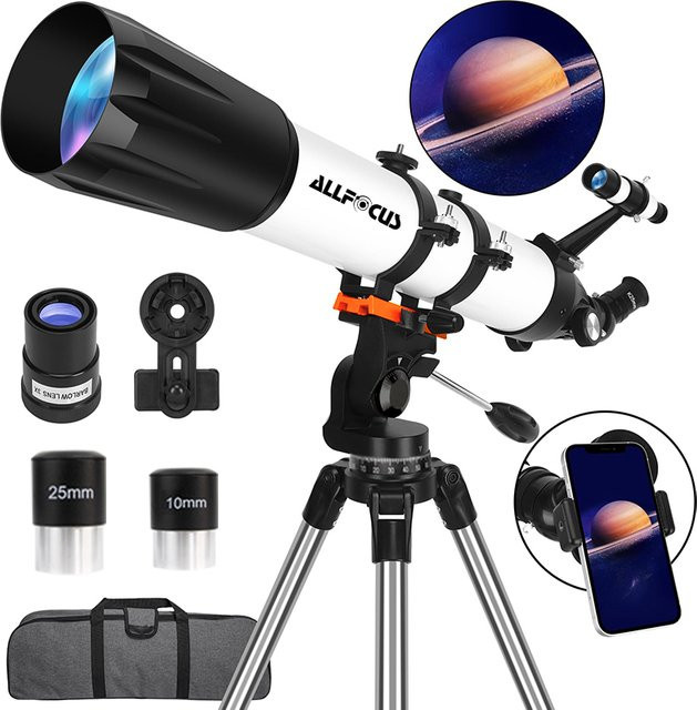 ALLFOC 80090 Astronomisches Teleskop mit großer HD-Blende und Stativ für die professionelle Sternenbeobachtung - Bild 1