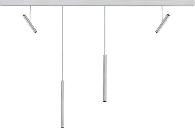 Baltensweiler LINIjA D LED-Pendelleuchte 4-flammig aus Aluminium in Silber, dimmbar, warmweiß 2700K - Bild 1