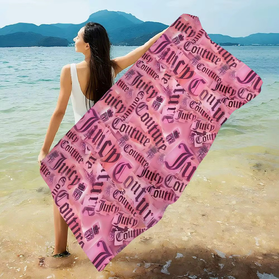 J-Juicy C-Couture Strandtuch für Mädchen aus Mikrofaser und Baumwolle, bunt und personalisierbar, schnell trocknend und sandfrei, Farbe: Pink/Mehrfarbig - Bild 3