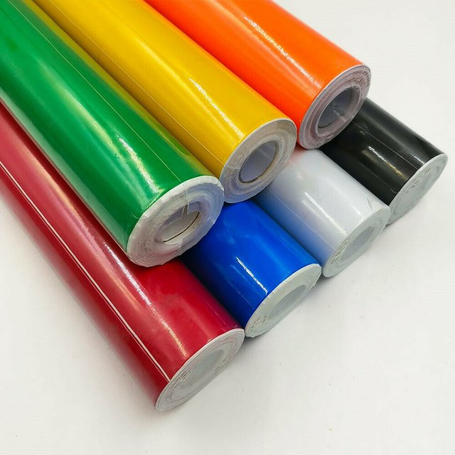 Selbstklebende Bastelfolie aus Vinyl in Grün und Mehrfarbig, 10 Meter Rollenware für DIY-Wanddekoration und Schilder - Bild 1