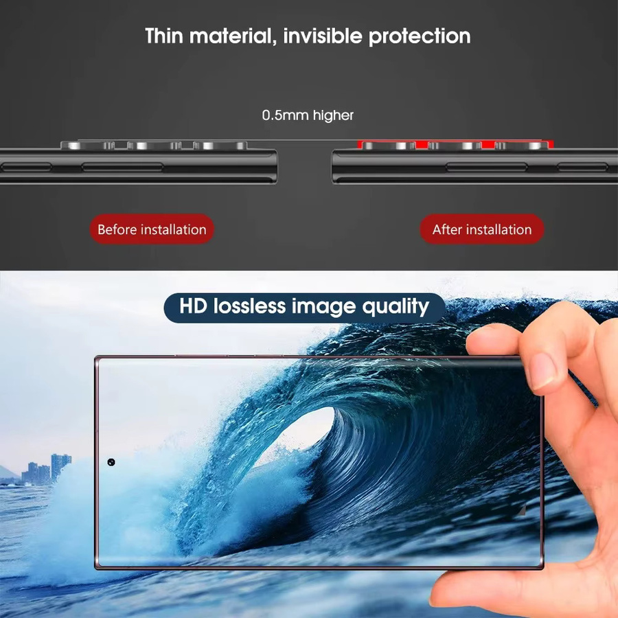 Matt Metall Kameralinsen-Schutz für Samsung S26 Ultra und S26+ mit AR+AF gehärtetem Glas und Linsenring-Abdeckung in Orange - Bild 3
