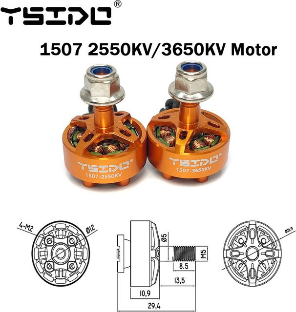 YSIDO 1507 Bürstenloser Motor für FPV Racing Drohnen Cineboy 146mm Cloud-149 149mm Sprog RC Rahmen in Orange - Bild 1