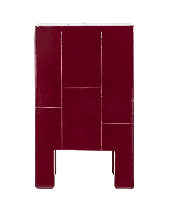 House Doctor Beistelltisch Brick Rot aus Mangoholz und Eisen, B/T/H: 30 x 30 x 50,5 cm - Bild 1