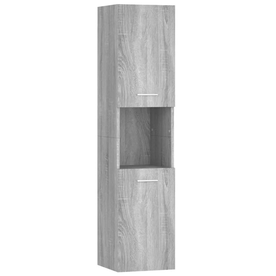 vidaXL Badezimmerschrank Sonoma Grau aus Holzwerkstoff mit modernem Design, B/T/H: 30 x 30 x 130 cm - Bild 2