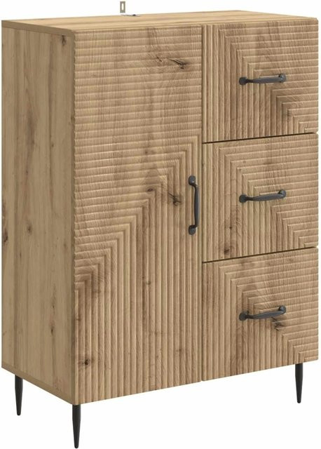 vidaXL Sideboard Artisan-Eiche in Braun, Vintage Design aus Holzwerkstoff, B/T/H: 66 x 34,5 x 89,5 cm - Bild 1