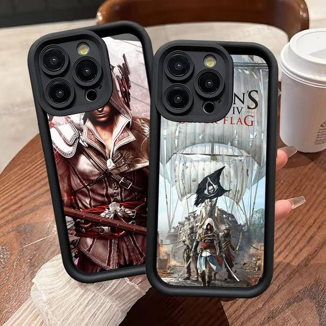 Assassins Creed Silikon-Handyhülle für Apple iPhone 17 16 15 14 Plus 13 12 Mini 11 in Schwarz - Bild 1