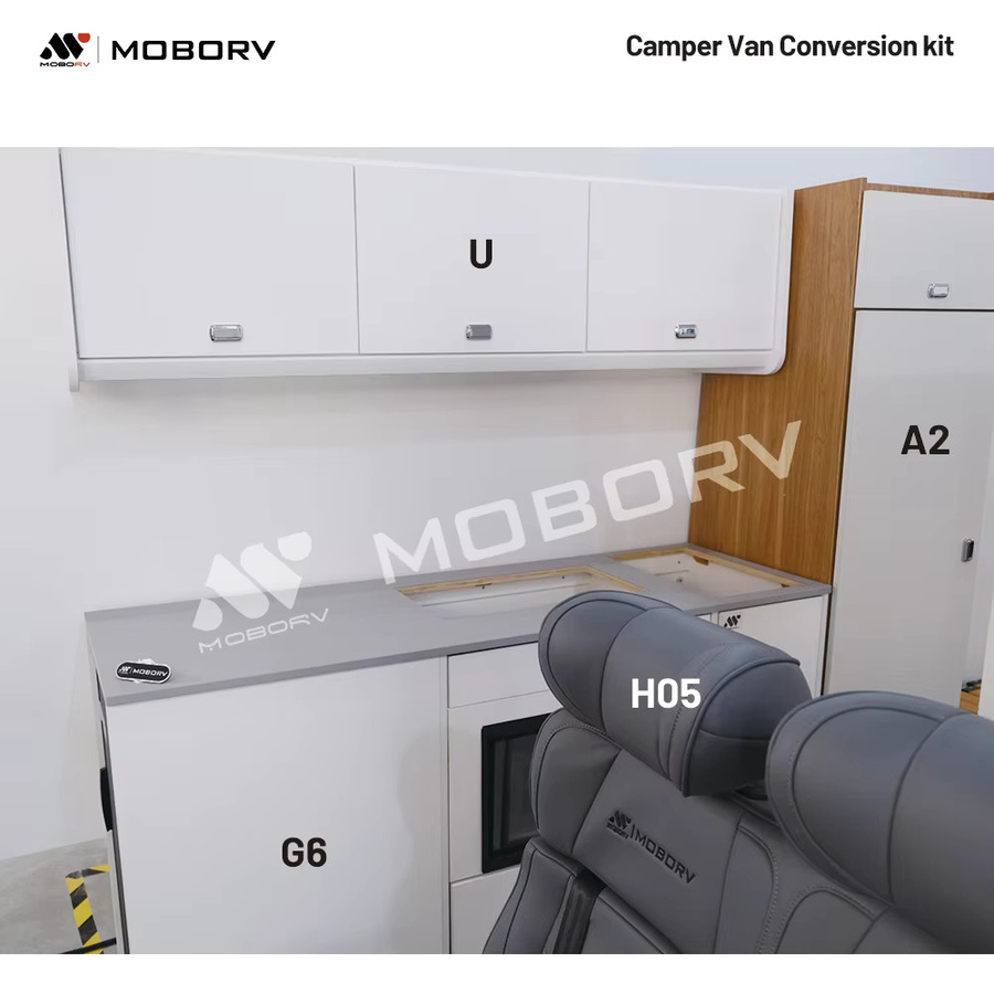 MOBORV Camper Van Umbau-Kit Leichtgewicht-Schrank für Sprinter Crafter MAN IVECO als DIY Flachpack-Küche aus Sperrholz - Bild 2