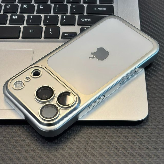 Nano-Matt-Transluzente Hülle für Apple iPhone mit Objektivschutz und matter Rückseite in Orange und Transparent - Bild 1