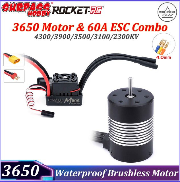 Surpass Hobby Rocket 3650 Wasserdichter bürstenloser Motor, 60 A Regler, 1:10 Zubehör - Bild 1