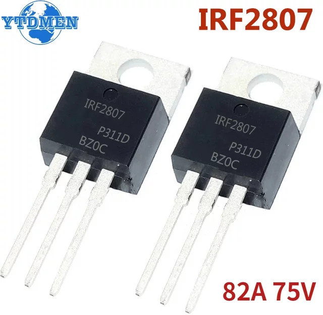 YTDMEN 5er Set IRF2807PBF MOSFET Transistoren, 82A 75V, TO-220, Schwarz - Bild 1